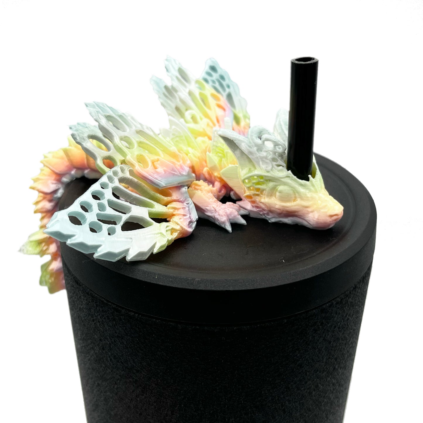 Baby Dragon Sip Sidekicks – 3D Printed Straw Buddy Accessories | Fantasy Dragon Drink Charms
