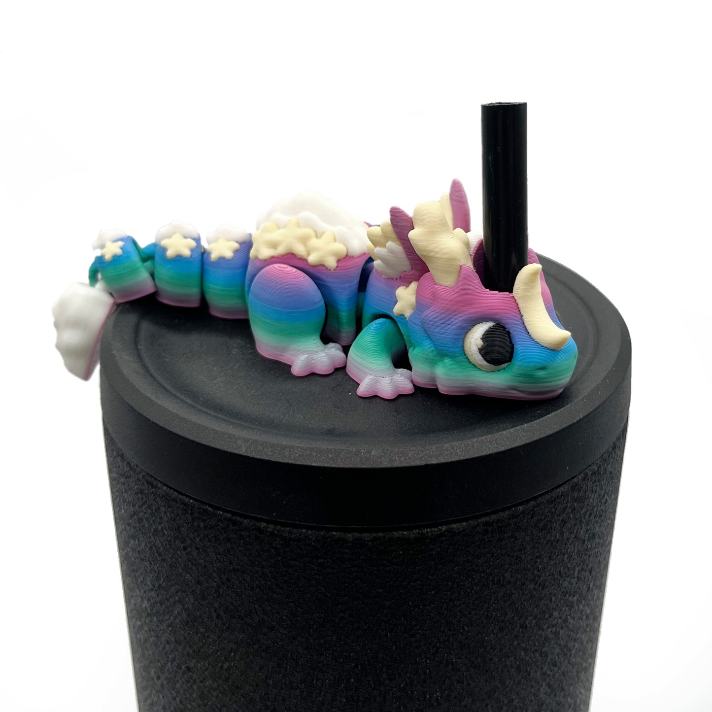 Baby Dragon Sip Sidekicks – 3D Printed Straw Buddy Accessories | Fantasy Dragon Drink Charms