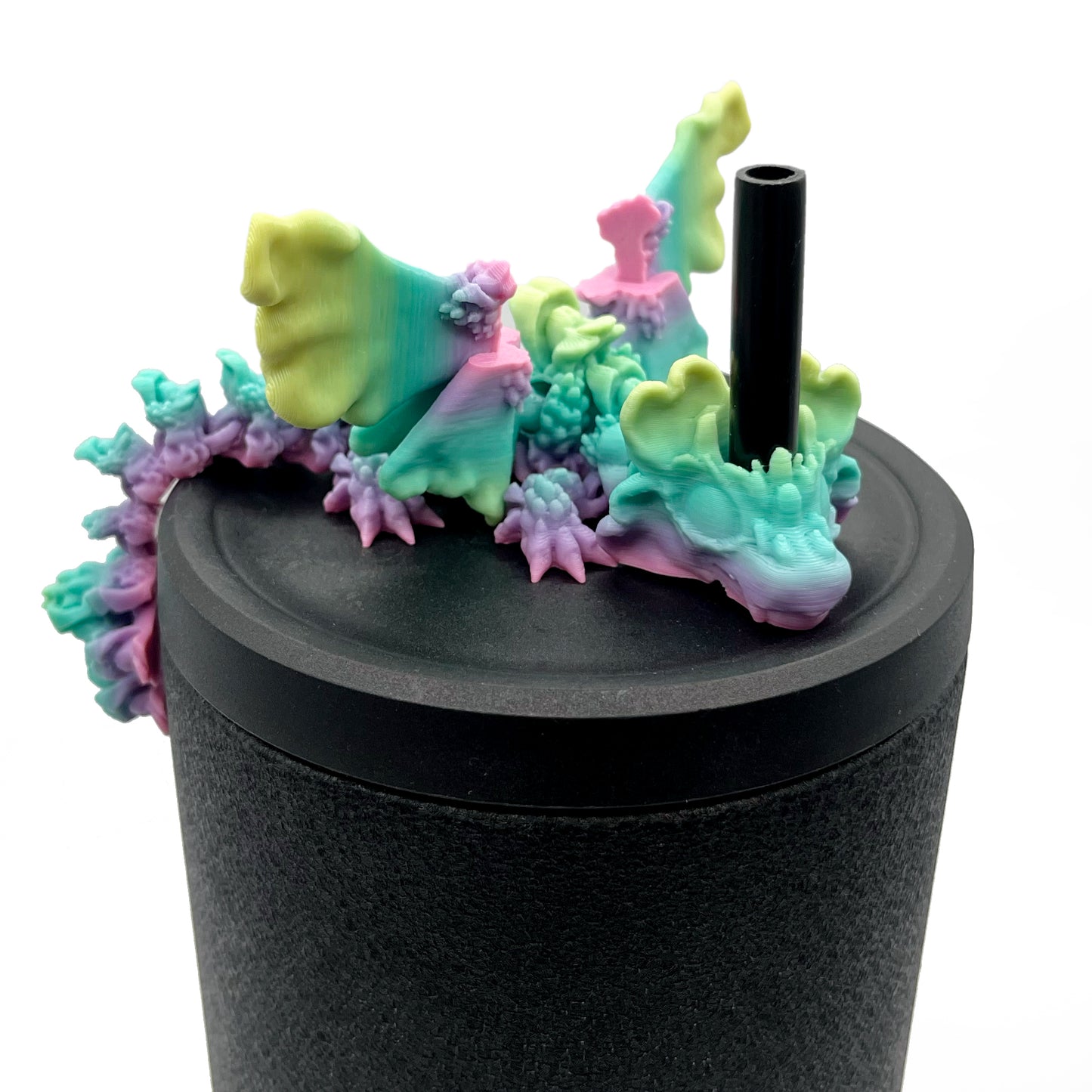 Baby Dragon Sip Sidekicks – 3D Printed Straw Buddy Accessories | Fantasy Dragon Drink Charms
