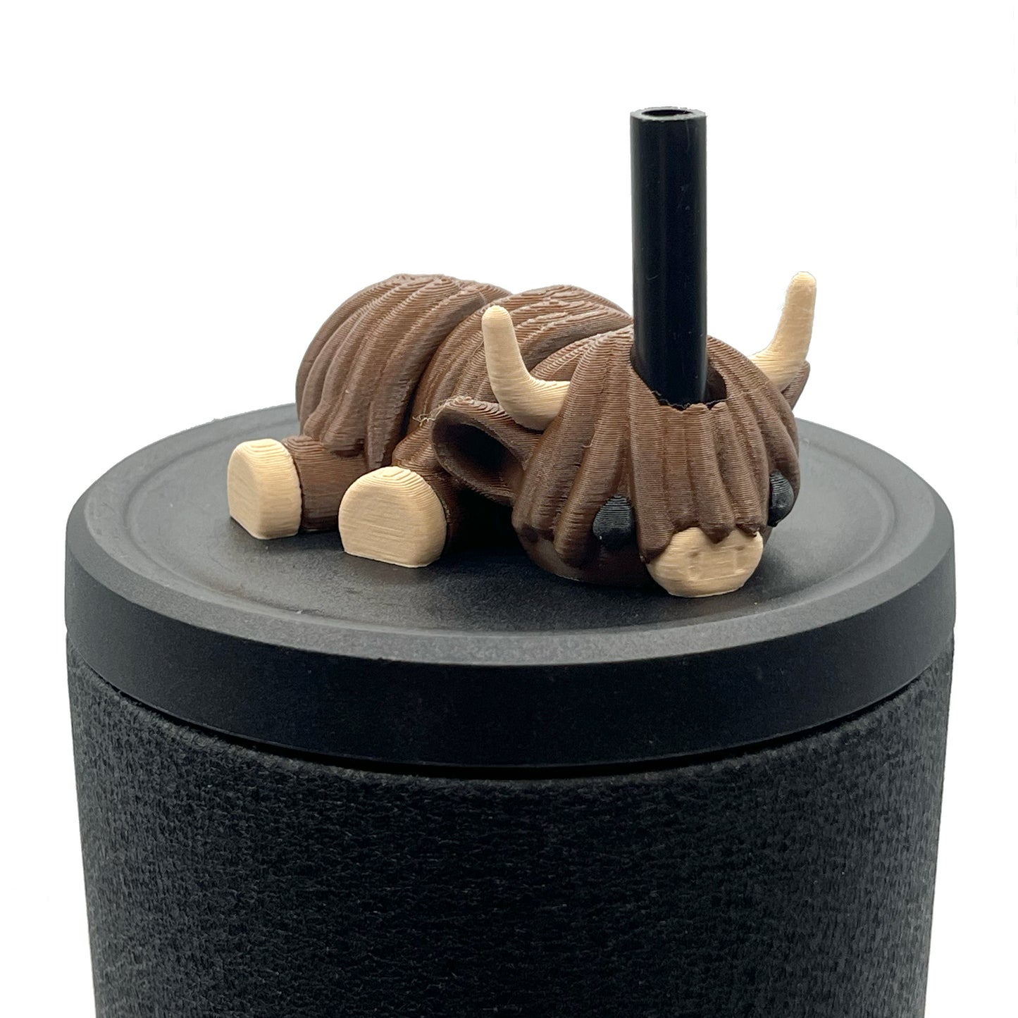 SIP SIDEKICKS - Flurryfoot & Bigfoot - Articulating 3D Printed Animal Figurines  – Adorable 3D Printed Straw Buddy for Tumbler Cups | Collectible Cup Charm