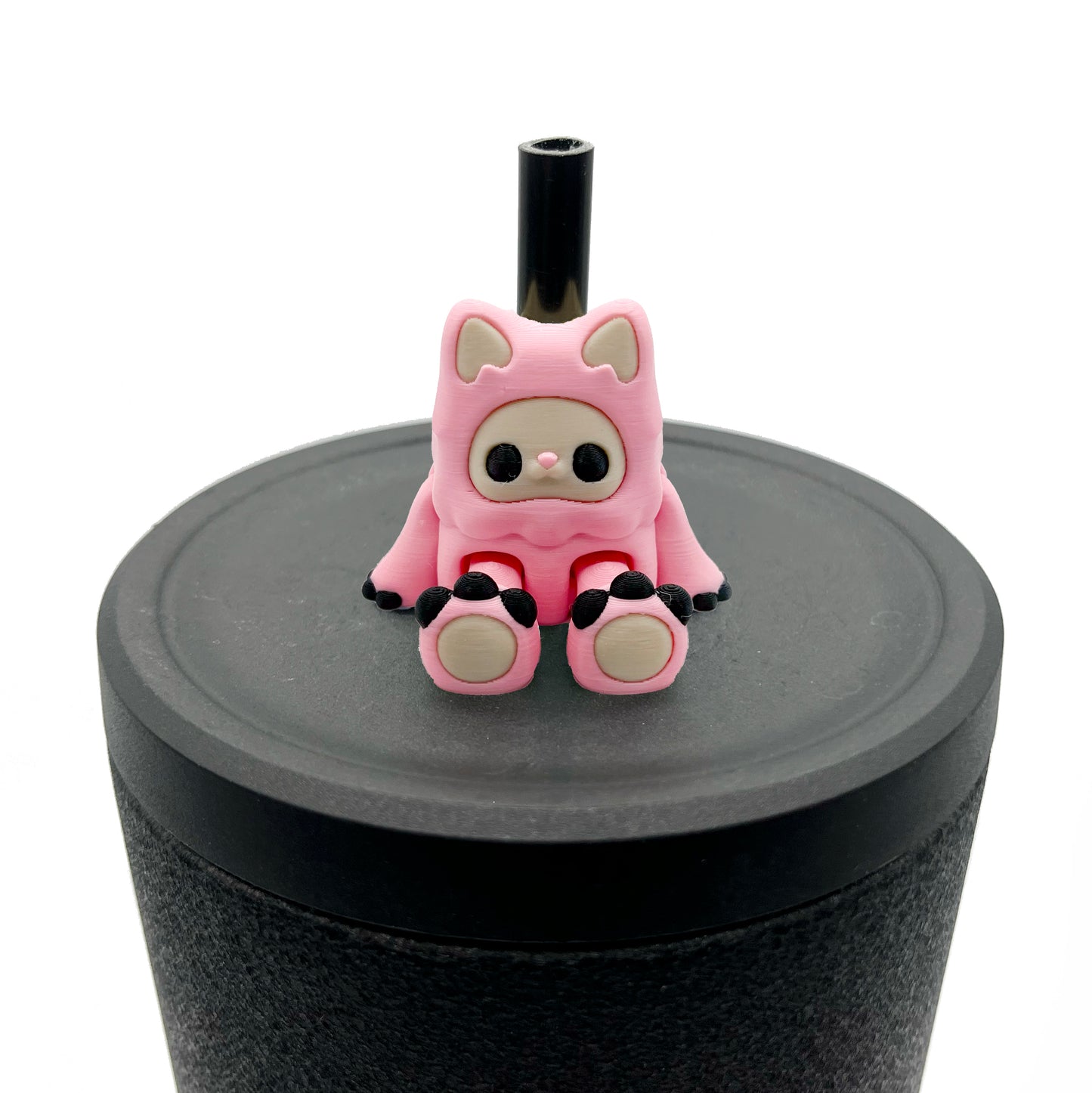 SIP SIDEKICKS - Flurryfoot & Bigfoot - Articulating 3D Printed Animal Figurines  – Adorable 3D Printed Straw Buddy for Tumbler Cups | Collectible Cup Charm