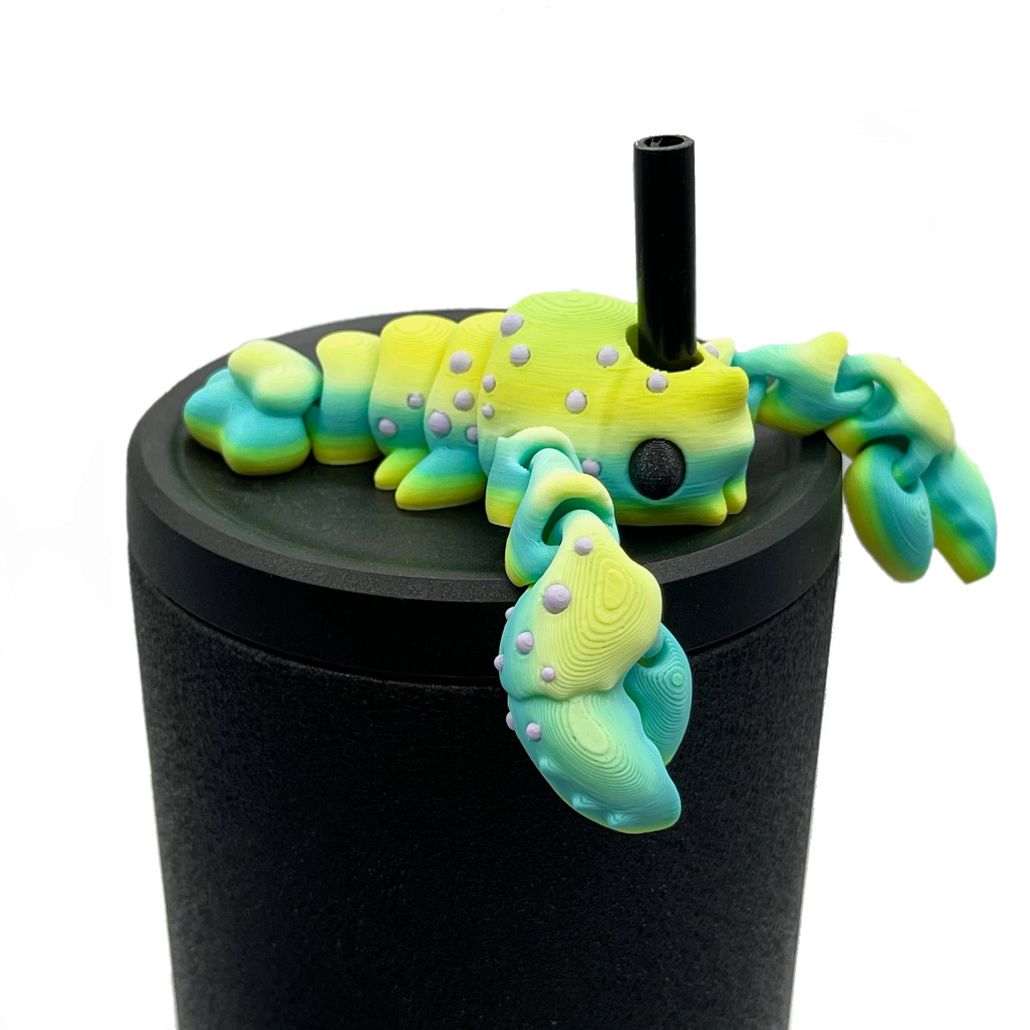 Sip Sidekicks - Articulating 3D Printed Animal Figurines – Pocket-Sized Drinkware Collectibles – Adorable 3D Printed Straw Buddy for Tumbler Cups | Collectible Cup Charm