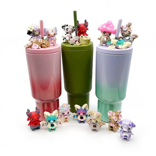 Pixie Sip Sidekicks – Cute Straw Buddies for Tumblers | 3D Printed Tumbler Toppers