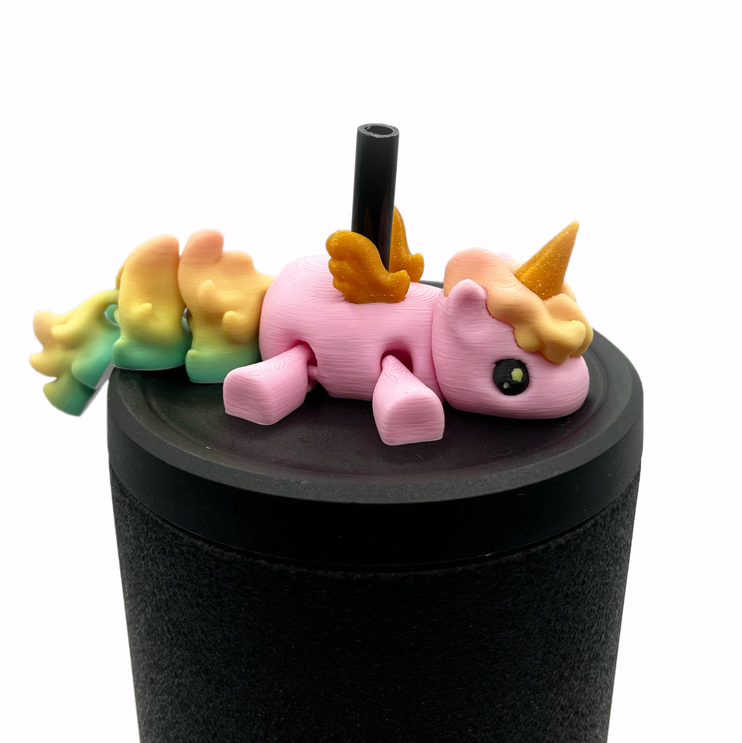 Sip Sidekicks - Articulating 3D Printed Animal Figurines – Pocket-Sized Drinkware Collectibles – Adorable 3D Printed Straw Buddy for Tumbler Cups | Collectible Cup Charm