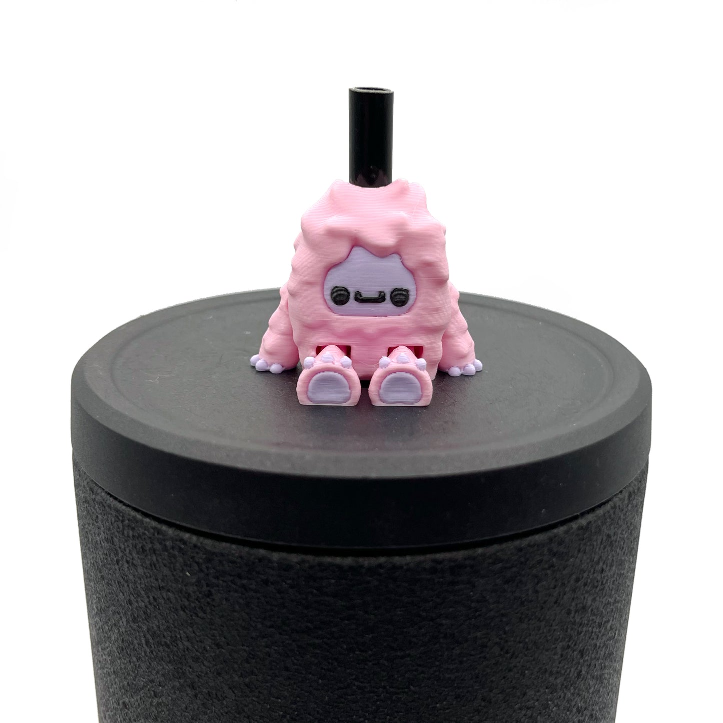 SIP SIDEKICKS - Flurryfoot & Bigfoot - Articulating 3D Printed Animal Figurines  – Adorable 3D Printed Straw Buddy for Tumbler Cups | Collectible Cup Charm