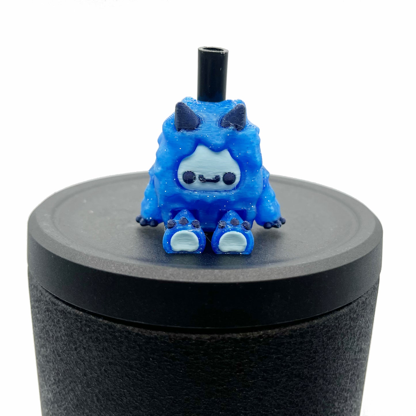 SIP SIDEKICKS - Flurryfoot & Bigfoot - Articulating 3D Printed Animal Figurines  – Adorable 3D Printed Straw Buddy for Tumbler Cups | Collectible Cup Charm