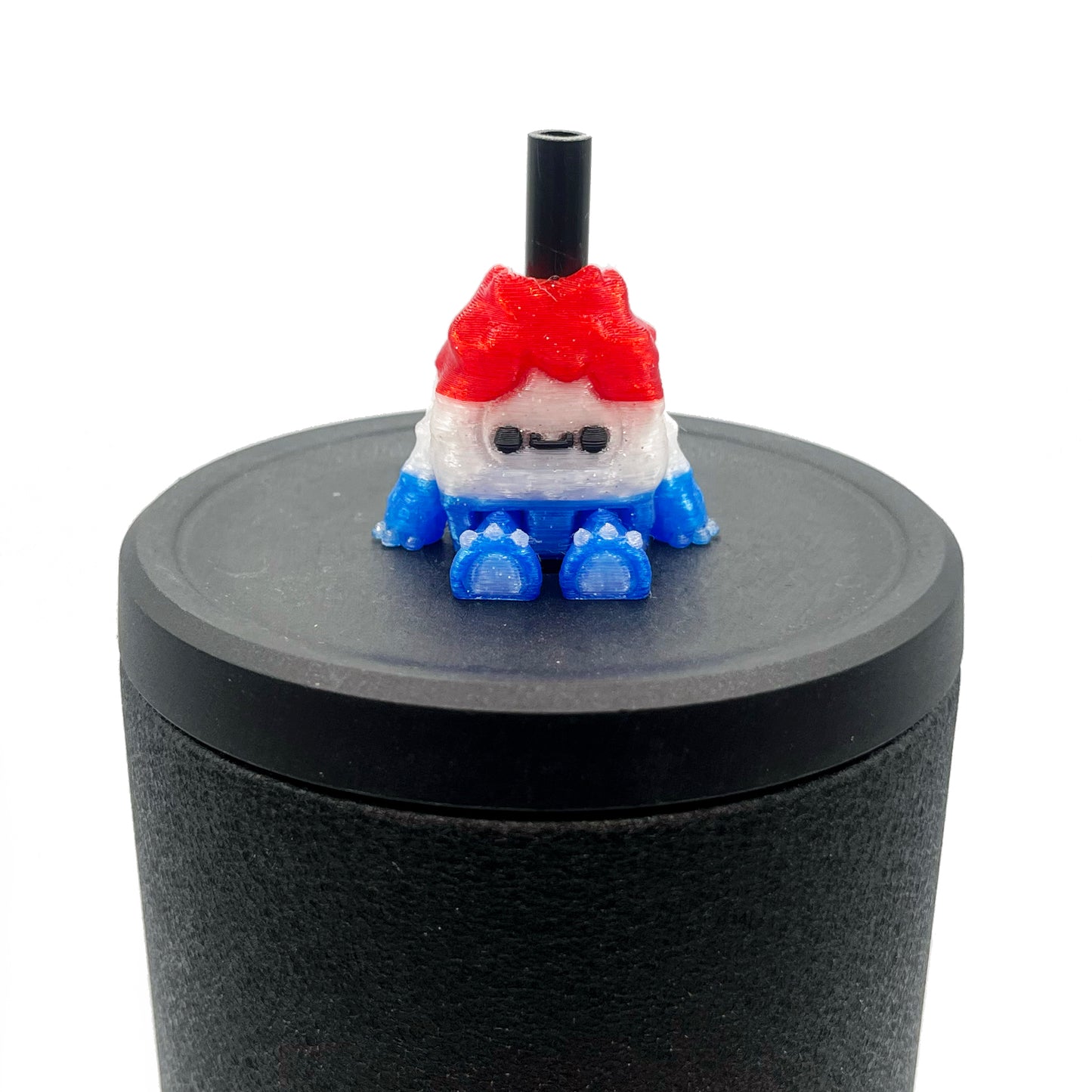 SIP SIDEKICKS - Flurryfoot & Bigfoot - Articulating 3D Printed Animal Figurines  – Adorable 3D Printed Straw Buddy for Tumbler Cups | Collectible Cup Charm