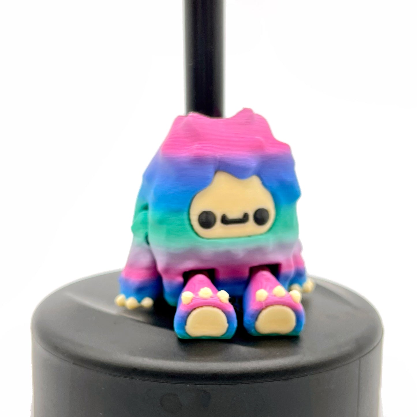 SIP SIDEKICKS - Flurryfoot & Bigfoot - Articulating 3D Printed Animal Figurines  – Adorable 3D Printed Straw Buddy for Tumbler Cups | Collectible Cup Charm