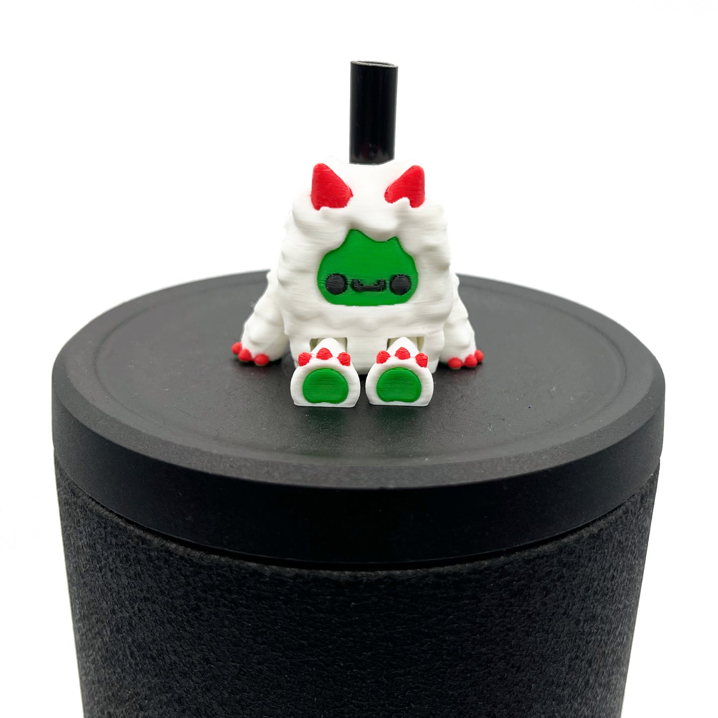 SIP SIDEKICKS - Flurryfoot & Bigfoot - Articulating 3D Printed Animal Figurines  – Adorable 3D Printed Straw Buddy for Tumbler Cups | Collectible Cup Charm