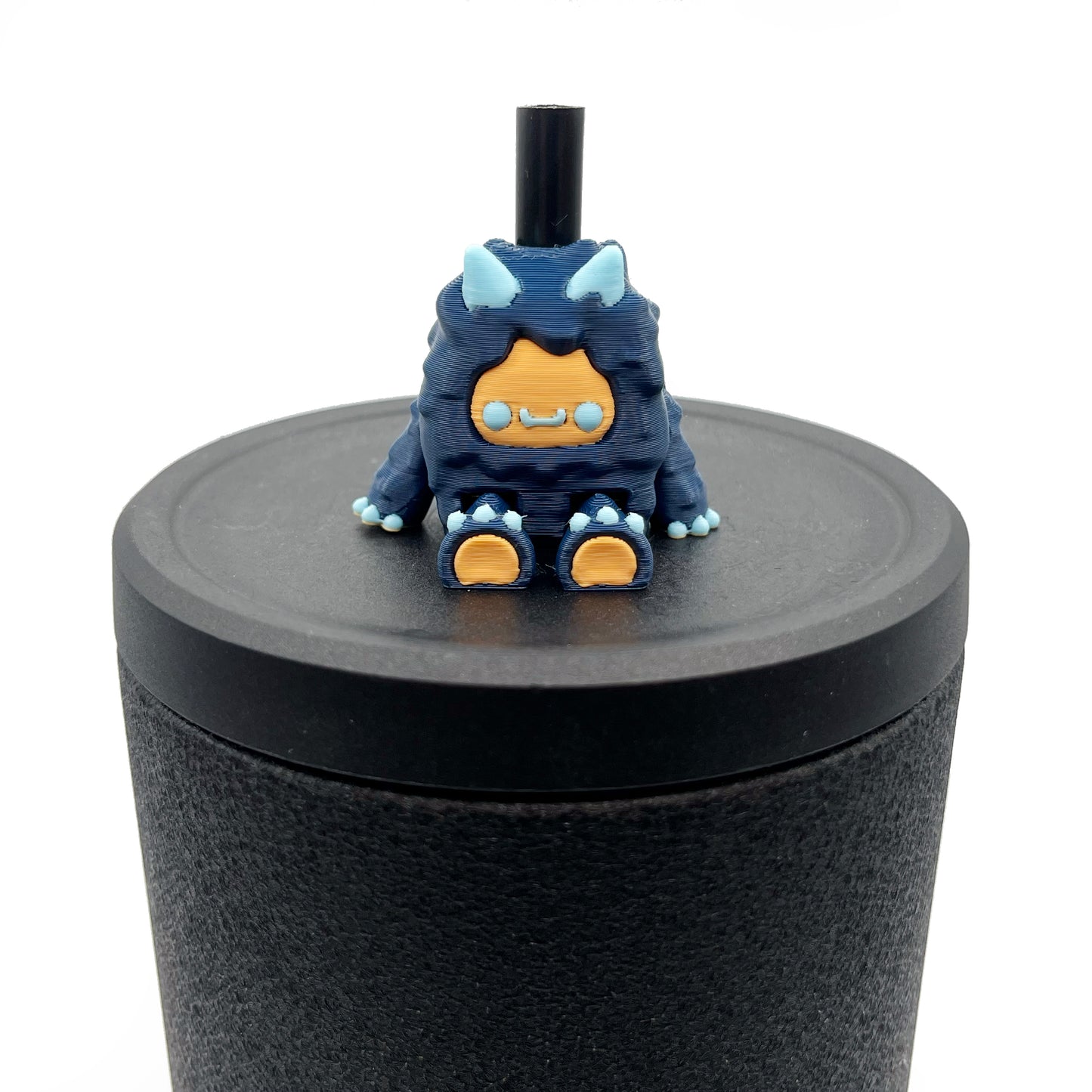 SIP SIDEKICKS - Flurryfoot & Bigfoot - Articulating 3D Printed Animal Figurines  – Adorable 3D Printed Straw Buddy for Tumbler Cups | Collectible Cup Charm