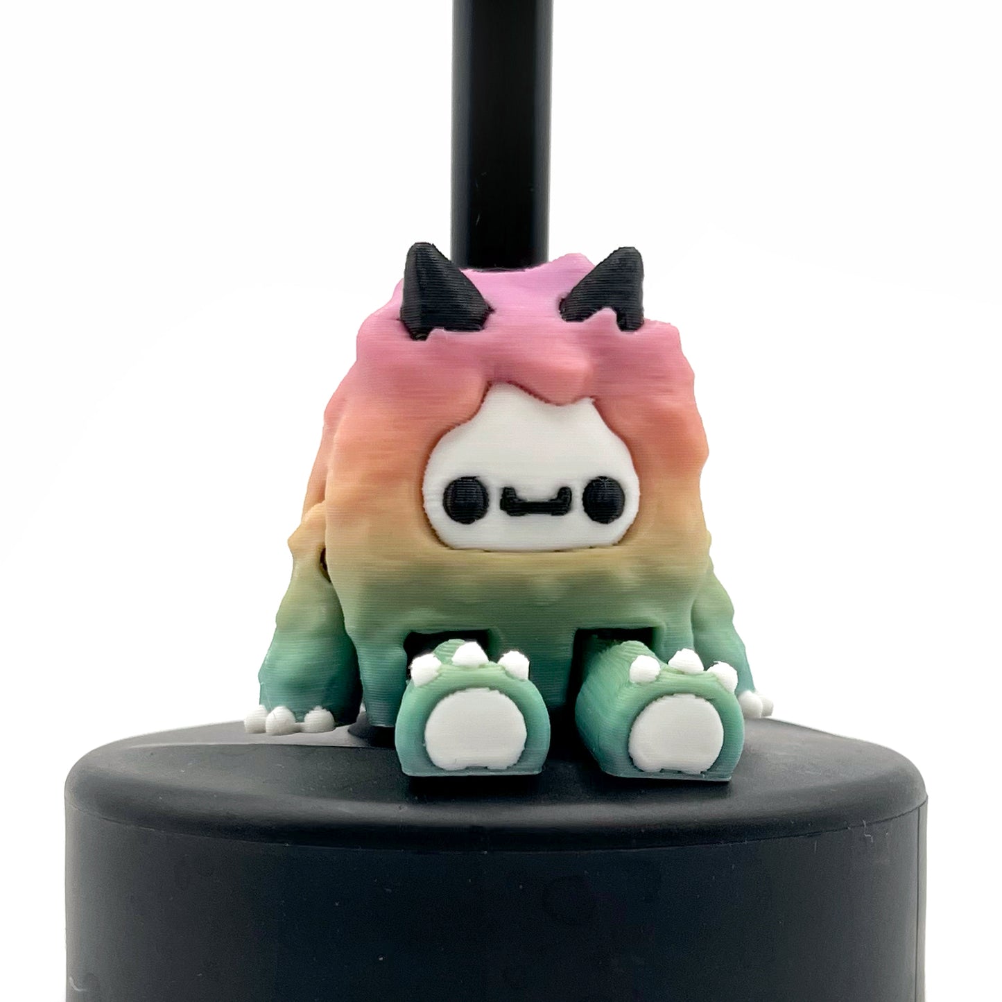 SIP SIDEKICKS - Flurryfoot & Bigfoot - Articulating 3D Printed Animal Figurines  – Adorable 3D Printed Straw Buddy for Tumbler Cups | Collectible Cup Charm