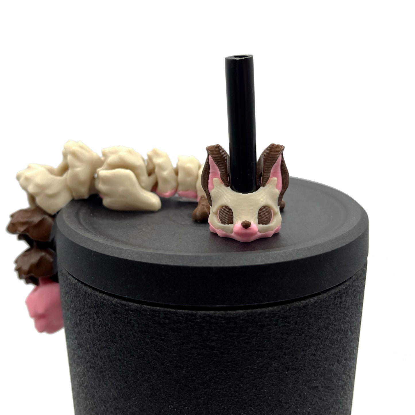 Sip Sidekicks - Articulating 3D Printed Animal Figurines – Pocket-Sized Drinkware Collectibles – Adorable 3D Printed Straw Buddy for Tumbler Cups | Collectible Cup Charm