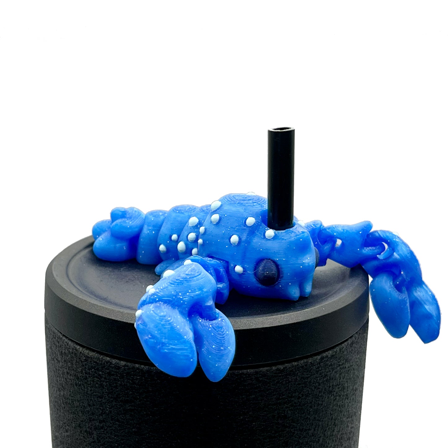 SIP SIDEKICKS - Flurryfoot & Bigfoot - Articulating 3D Printed Animal Figurines  – Adorable 3D Printed Straw Buddy for Tumbler Cups | Collectible Cup Charm