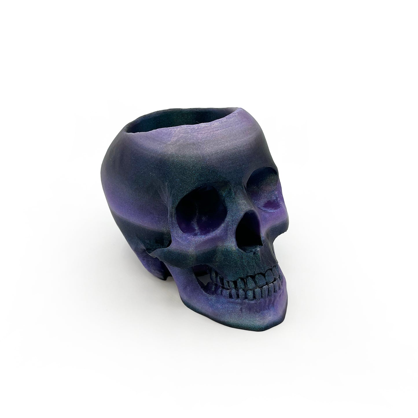 3D Printed Skull Pen Holder – Bookish Decor for Desk or Vanity | Fantasy-Inspired Organizer