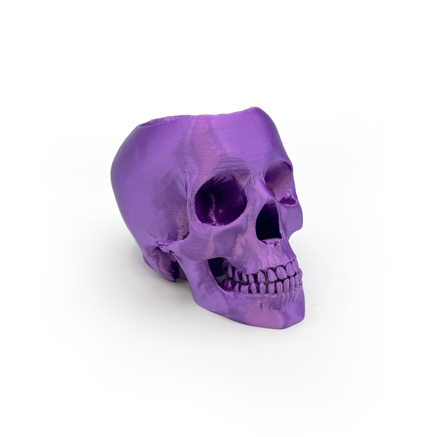 3D Printed Skull Pen Holder – Bookish Decor for Desk or Vanity | Fantasy-Inspired Organizer