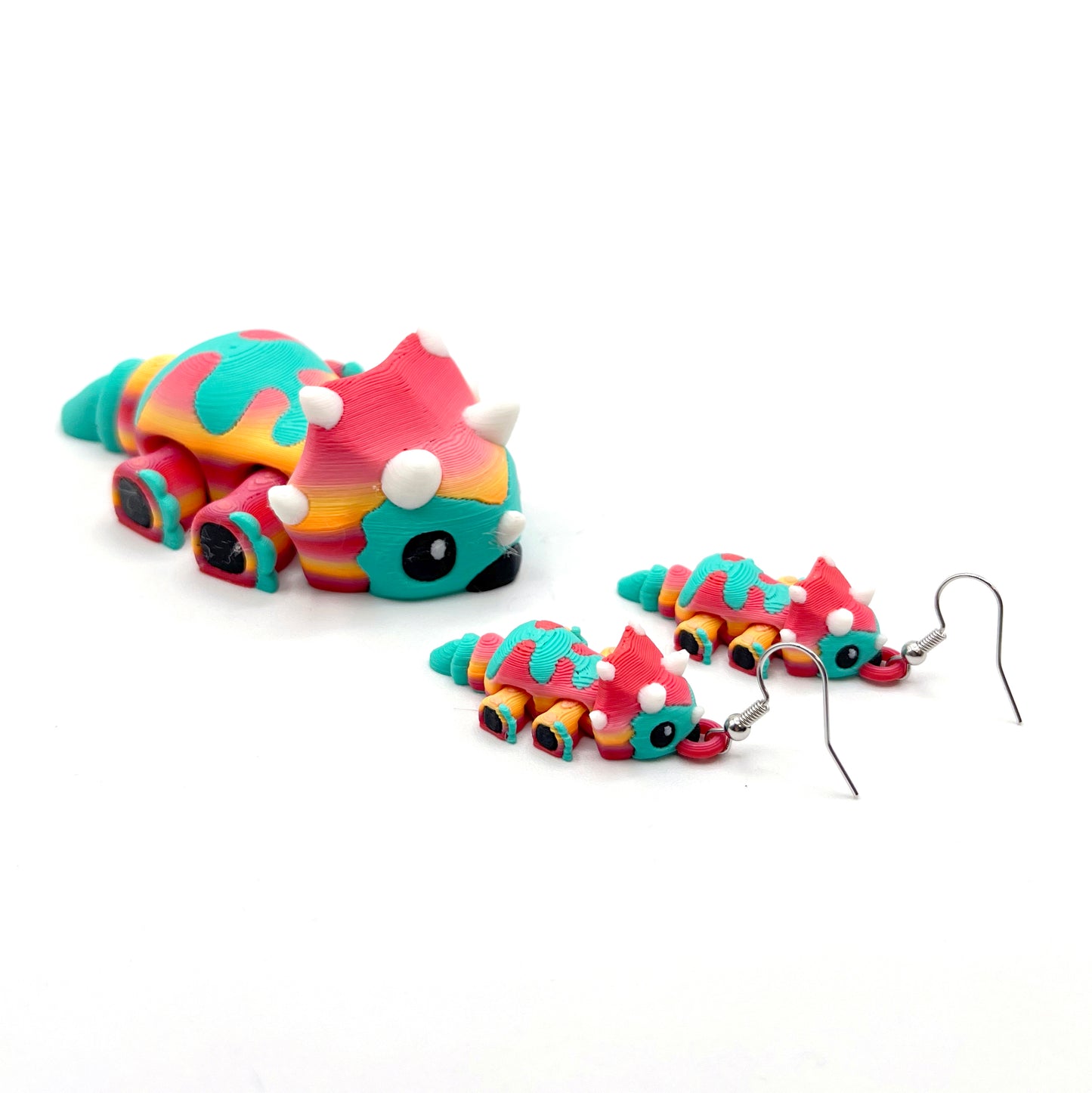 Tiny Dino Earrings - Lightweight 3D Printed Dinosaur Earrings I Cute Prehistoric Accessories