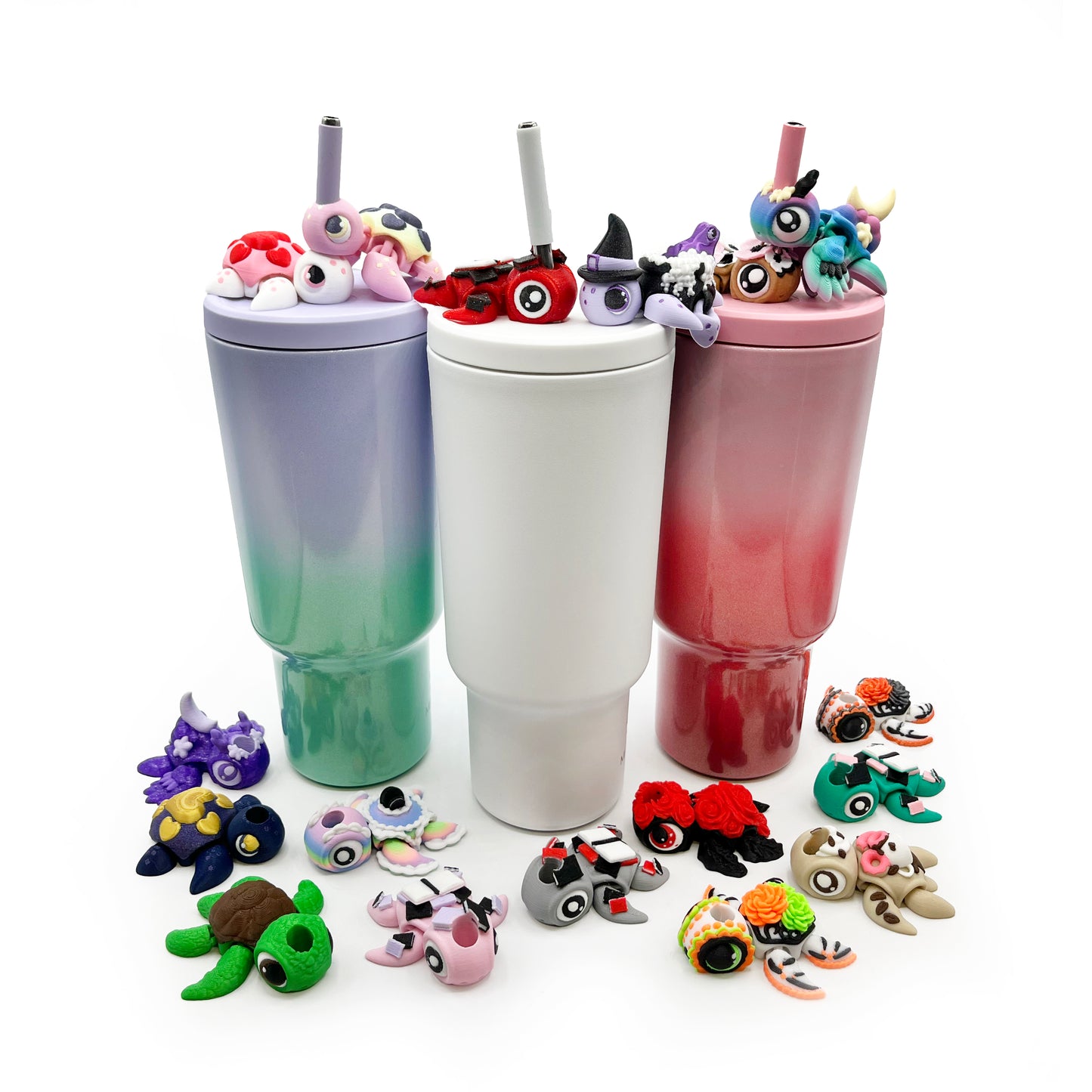 Turtles!! Sip Sidekick – 3D Printed Straw Buddy for Tumblers