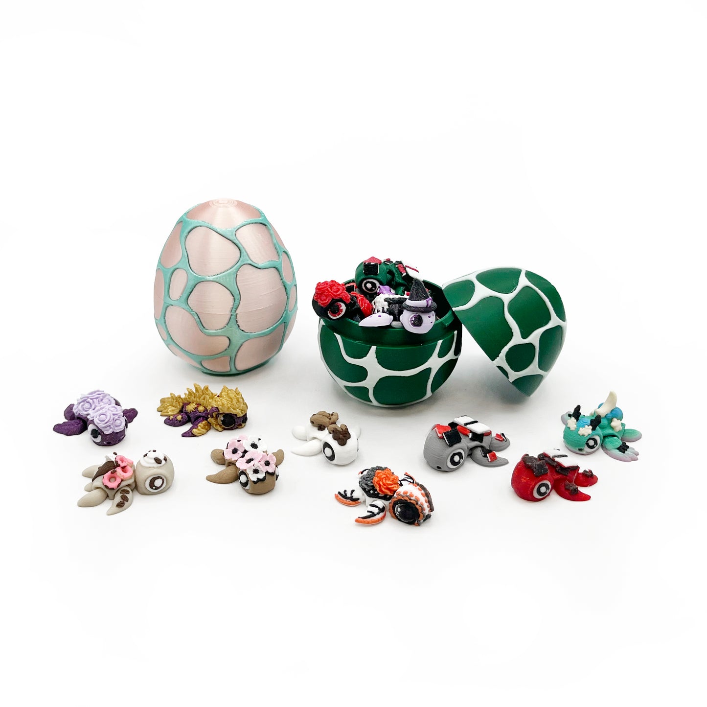 🐢 Tiny Turtles Mystery Micros – Turtle Egg Container | 3D Printed Mini Collectibles