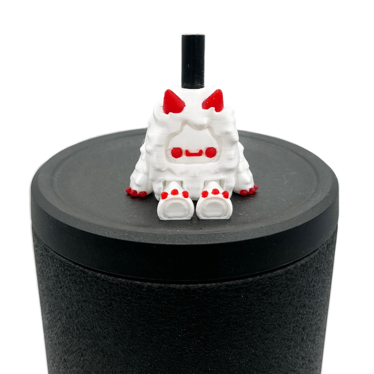 SIP SIDEKICKS - Flurryfoot & Bigfoot - Articulating 3D Printed Animal Figurines  – Adorable 3D Printed Straw Buddy for Tumbler Cups | Collectible Cup Charm