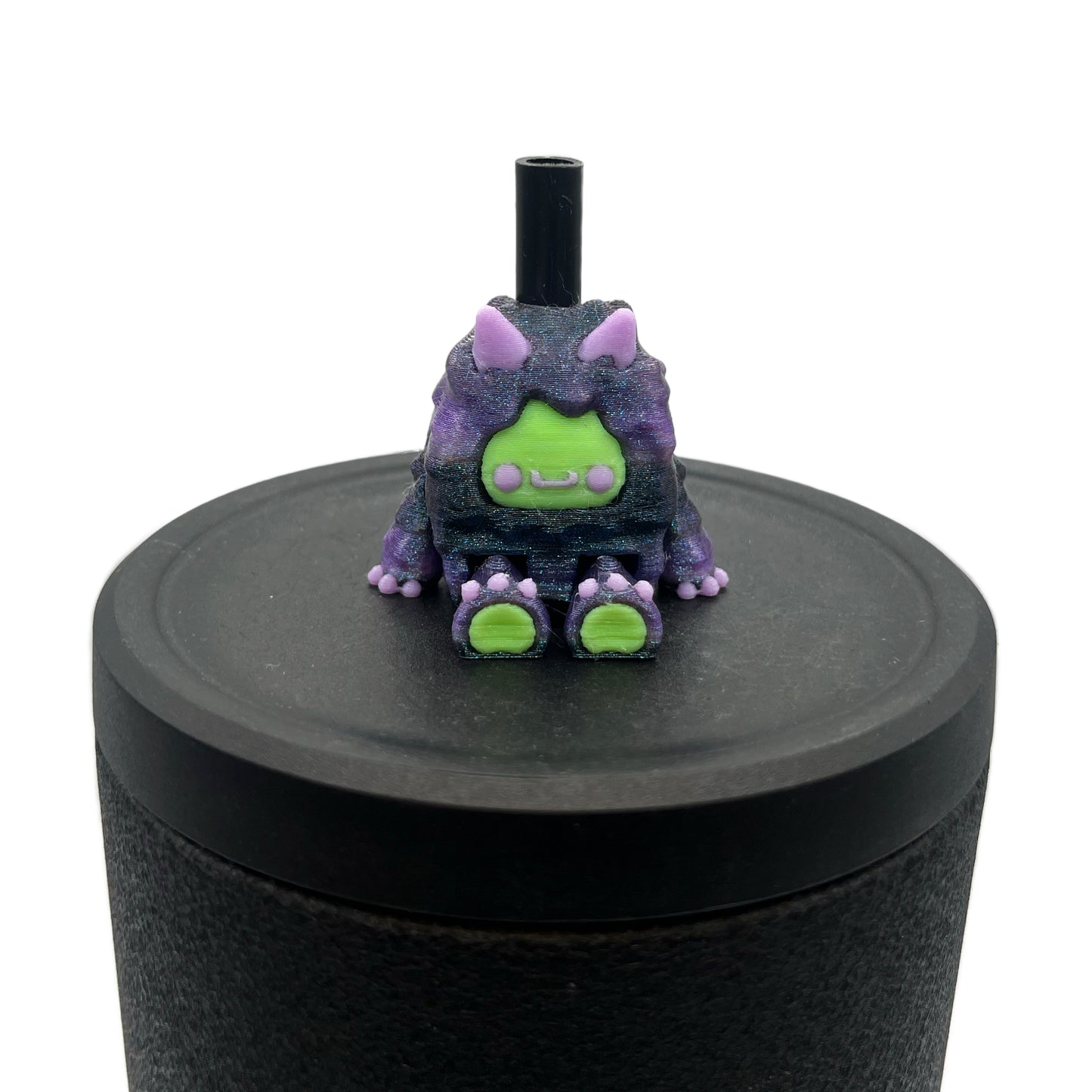 SIP SIDEKICKS - Flurryfoot & Bigfoot - Articulating 3D Printed Animal Figurines  – Adorable 3D Printed Straw Buddy for Tumbler Cups | Collectible Cup Charm