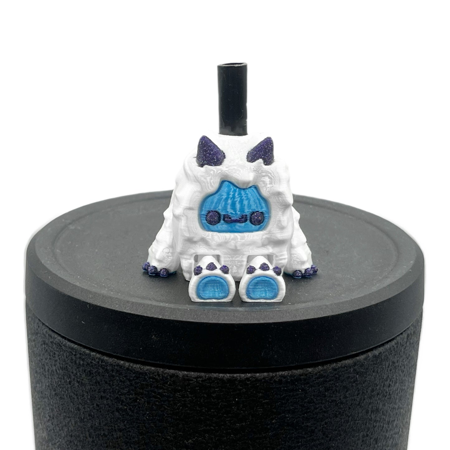 SIP SIDEKICKS - Flurryfoot & Bigfoot - Articulating 3D Printed Animal Figurines  – Adorable 3D Printed Straw Buddy for Tumbler Cups | Collectible Cup Charm