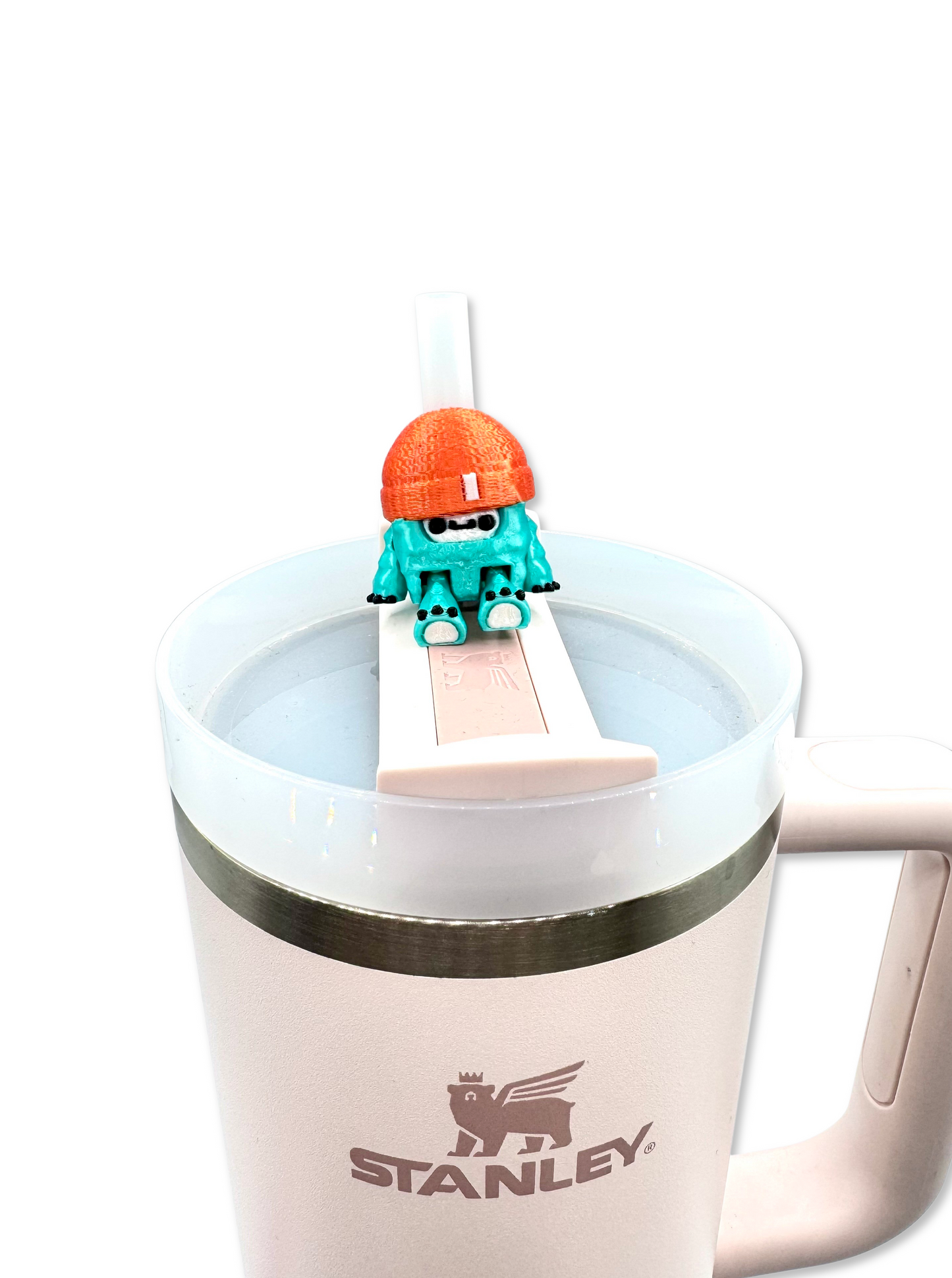 SIP SIDEKICKS - Flurryfoot & Bigfoot - Articulating 3D Printed Animal Figurines  – Adorable 3D Printed Straw Buddy for Tumbler Cups | Collectible Cup Charm